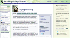 Desktop Screenshot of lyubomirsky.socialpsychology.org